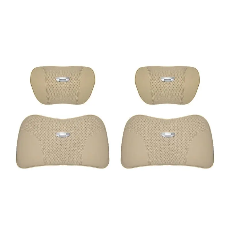 Suitable For Geometry Car Seat Headrest Lumbar Pillow Off-White