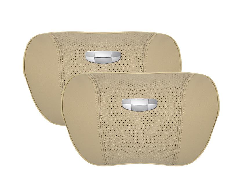 Suitable For Geometry Car Seat Headrest Lumbar Pillow Off-White