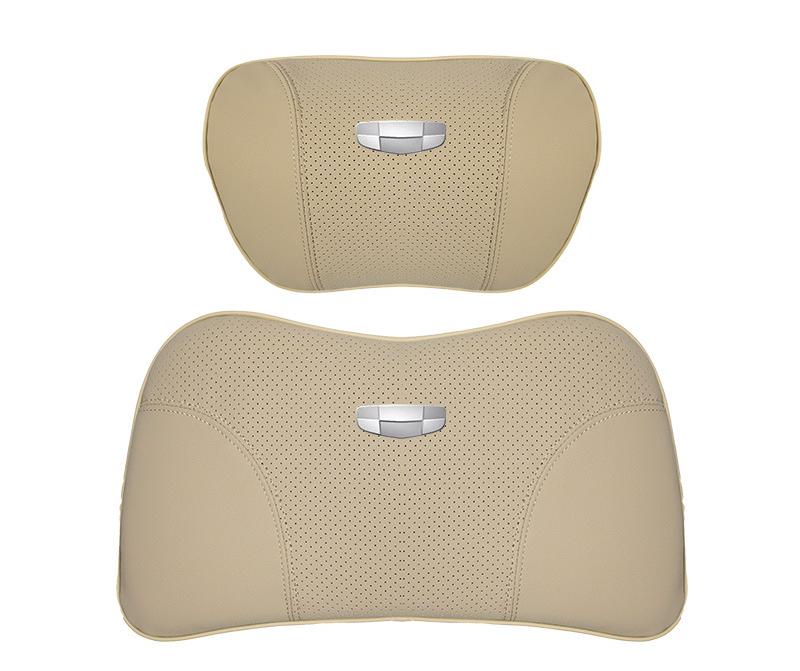 Suitable For Geometry Car Seat Headrest Lumbar Pillow Off-White