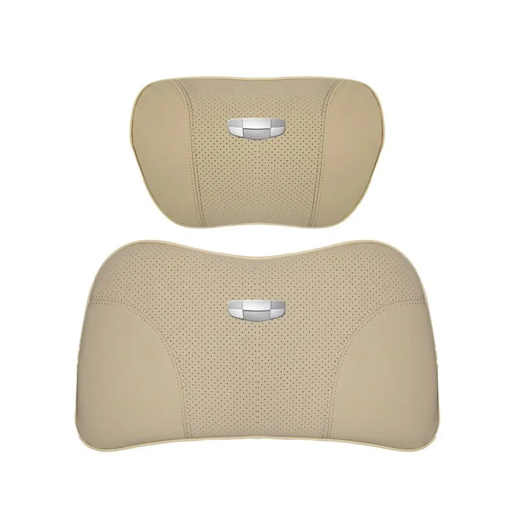 Suitable For Geometry Car Seat Headrest Lumbar Pillow Off-White