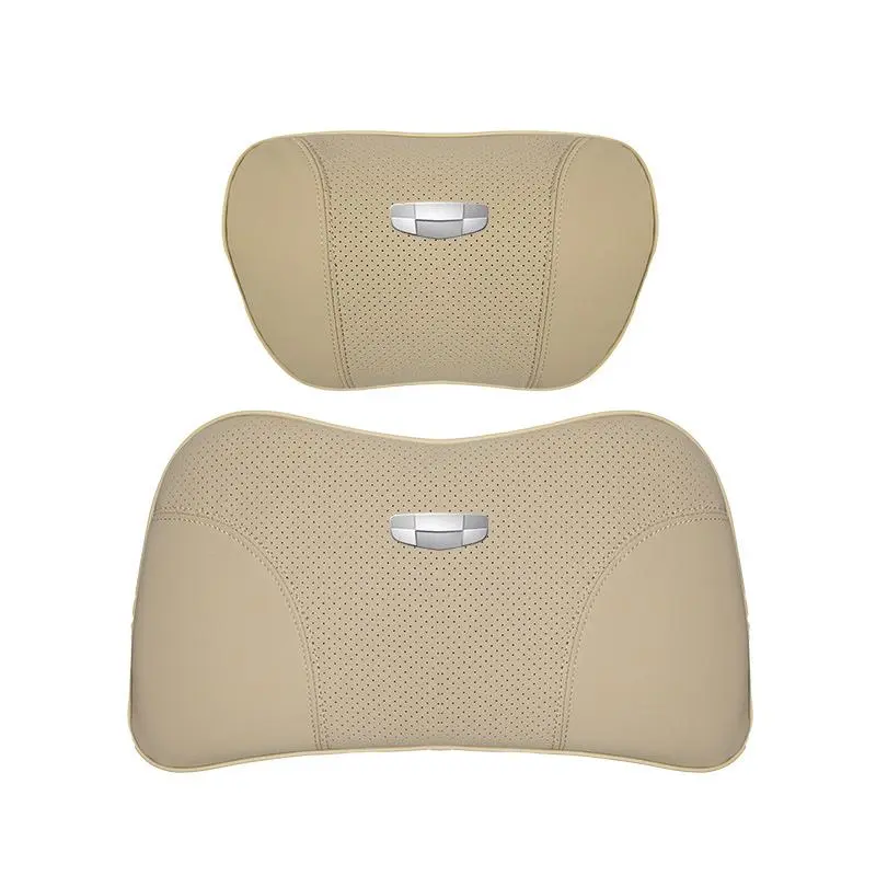Suitable For Geometry Car Seat Headrest Lumbar Pillow Off-White