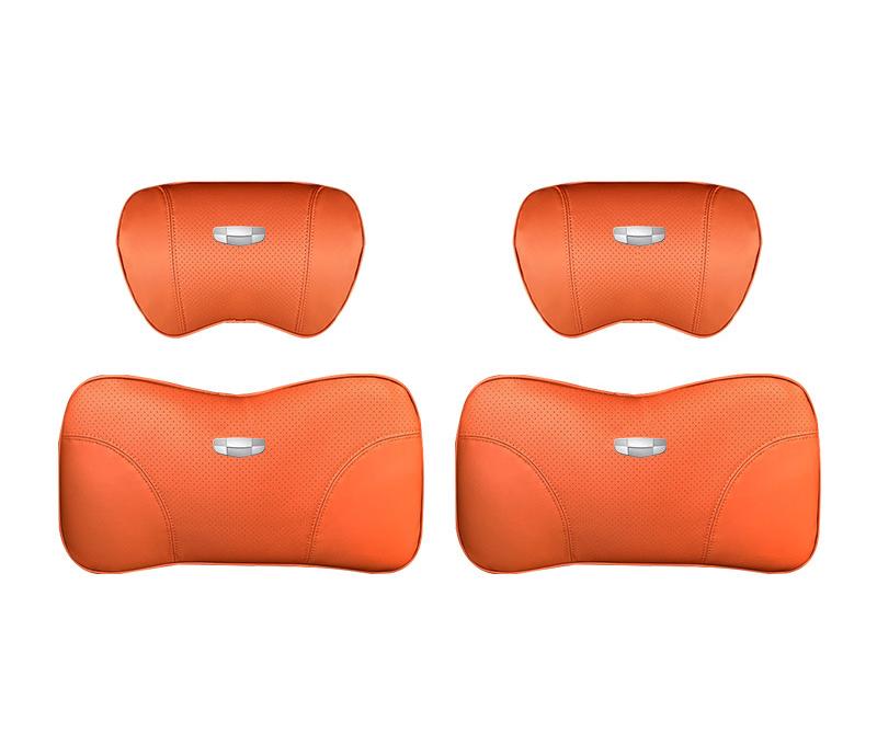 Suitable For Geometry Car Seat Headrest Lumbar Pillow Orange