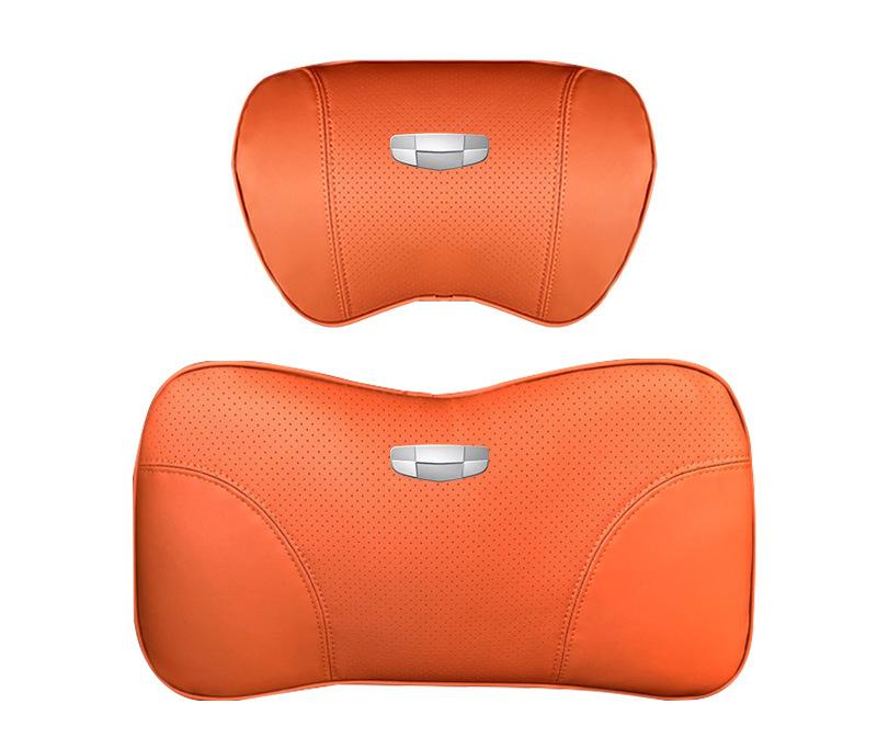 Suitable For Geometry Car Seat Headrest Lumbar Pillow Orange