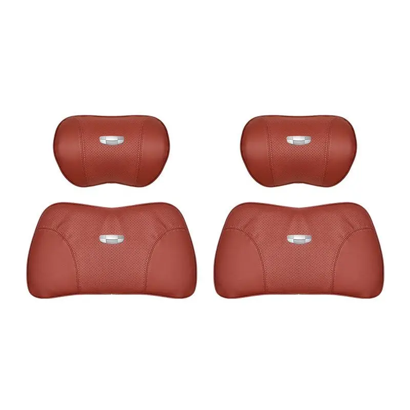 Suitable For Geometry Car Seat Headrest Lumbar Pillow Red