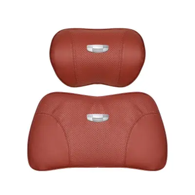 Suitable For Geometry Car Seat Headrest Lumbar Pillow Red 01