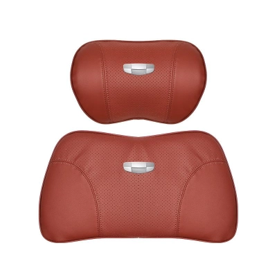 Suitable For Geometry Car Seat Headrest Lumbar Pillow Red 01