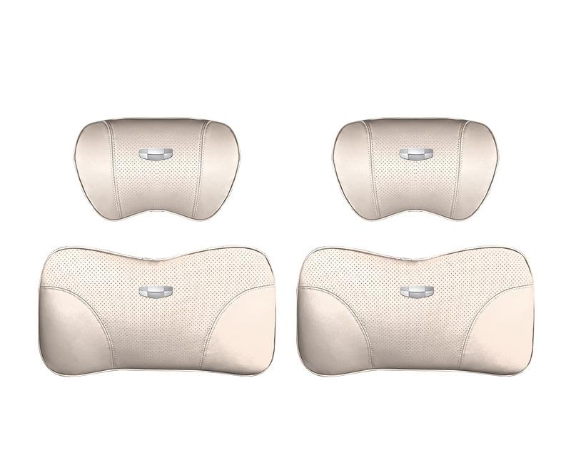 Suitable For Geometry Car Seat Headrest Lumbar Pillow White