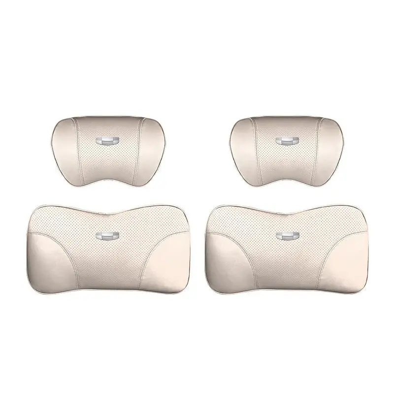 Suitable For Geometry Car Seat Headrest Lumbar Pillow White