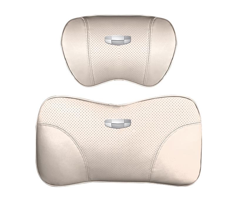 Suitable For Geometry Car Seat Headrest Lumbar Pillow White