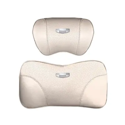 Suitable For Geometry Car Seat Headrest Lumbar Pillow White 01
