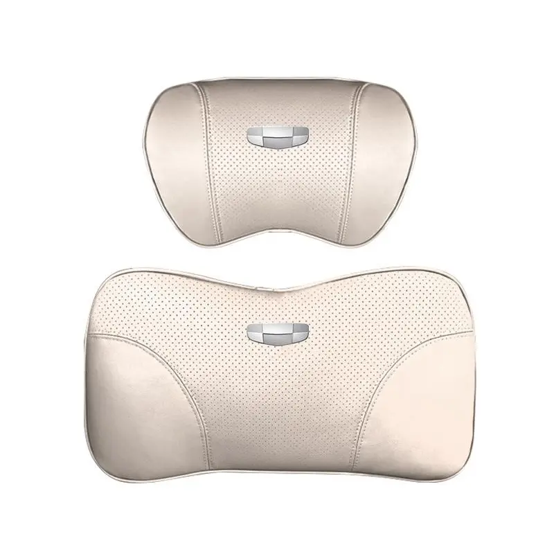 Suitable For Geometry Car Seat Headrest Lumbar Pillow White