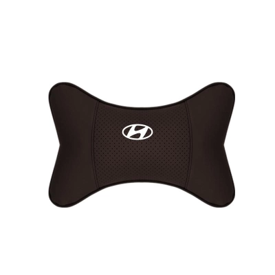 Suitable For Hyundai Car Seat Headrest Lumbar Pillow Mocha Brown 02