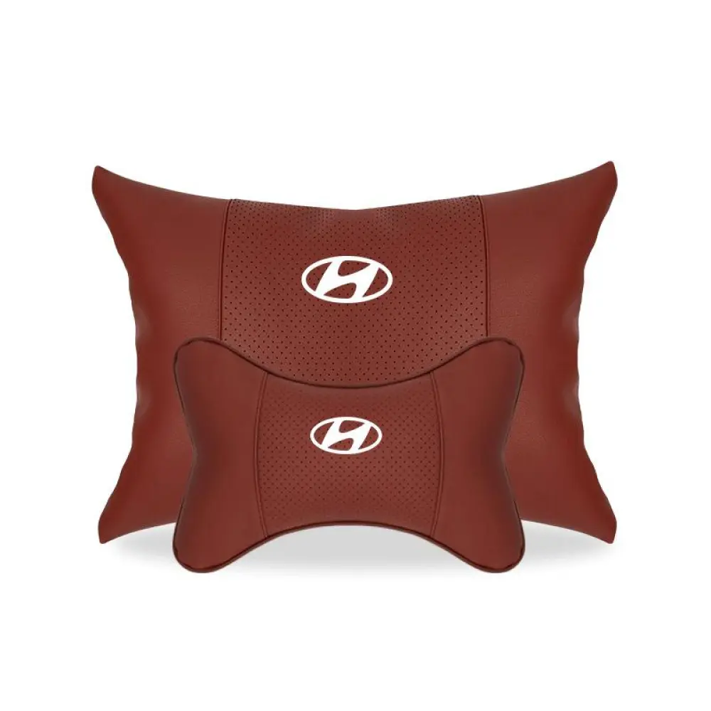 Suitable For Hyundai Car Seat Headrest Lumbar Pillow Wine Red