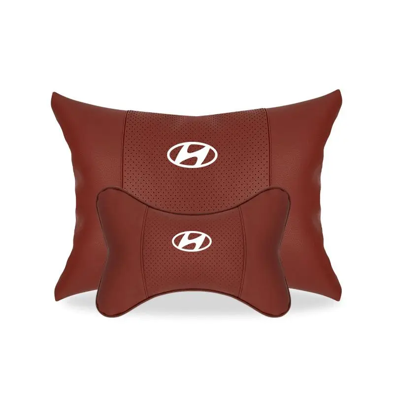 Suitable For Hyundai Car Seat Headrest Lumbar Pillow Wine Red