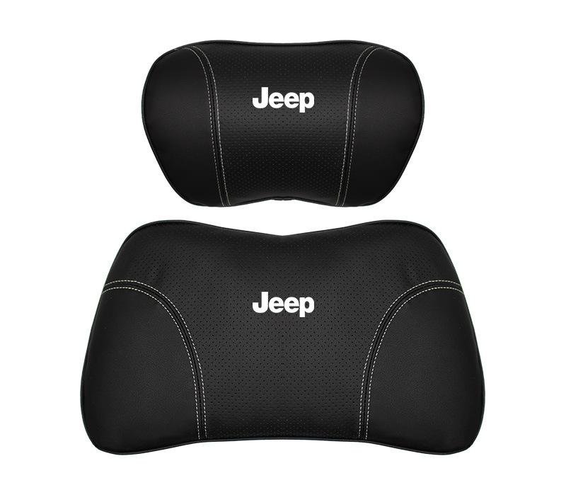 Suitable For Jeep Car Seat Headrest Lumbar Pillow Black