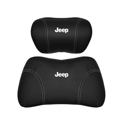 Suitable For Jeep Car Seat Headrest Lumbar Pillow Black 01