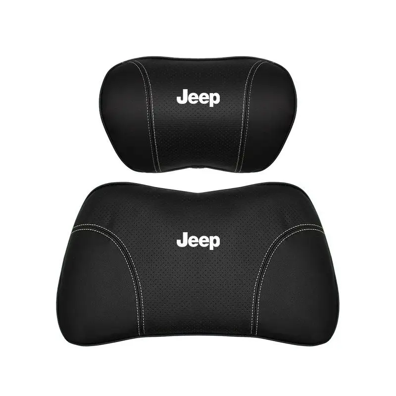 Suitable For Jeep Car Seat Headrest Lumbar Pillow Black