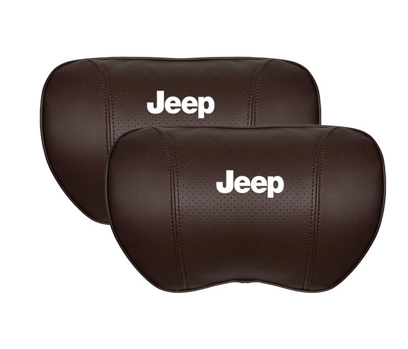 Suitable For Jeep Car Seat Headrest Lumbar Pillow Brown