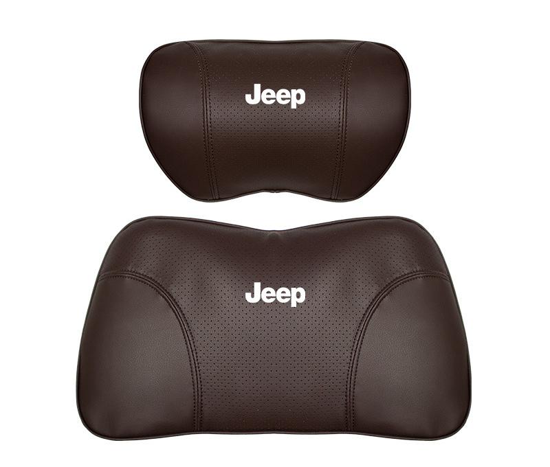 Suitable For Jeep Car Seat Headrest Lumbar Pillow Brown