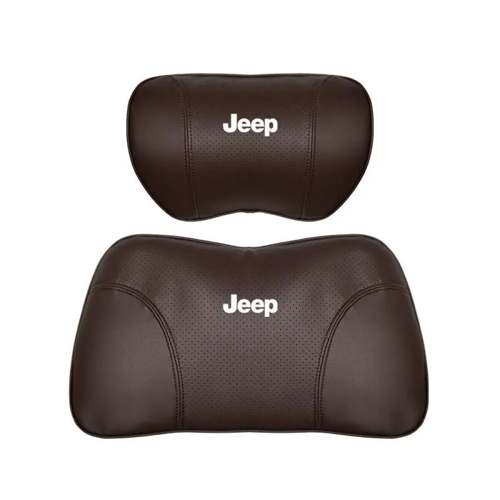 Suitable For Jeep Car Seat Headrest Lumbar Pillow Brown