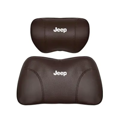 Suitable For Jeep Car Seat Headrest Lumbar Pillow Brown 01