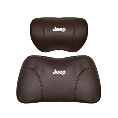 Suitable For Jeep Car Seat Headrest Lumbar Pillow Brown 01