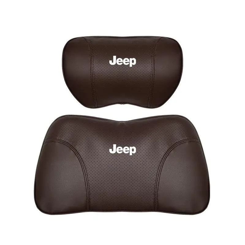 Suitable For Jeep Car Seat Headrest Lumbar Pillow Brown