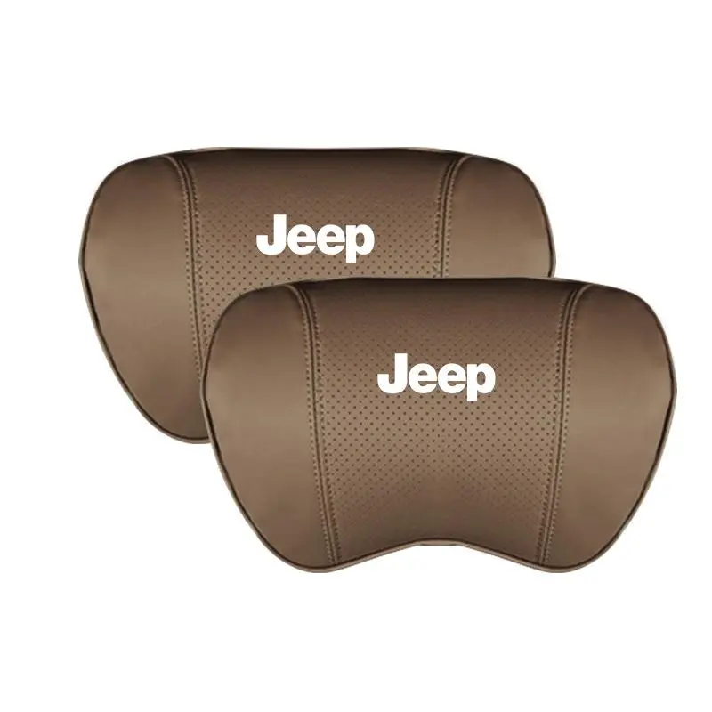 Suitable For Jeep Car Seat Headrest Lumbar Pillow Coffee Color