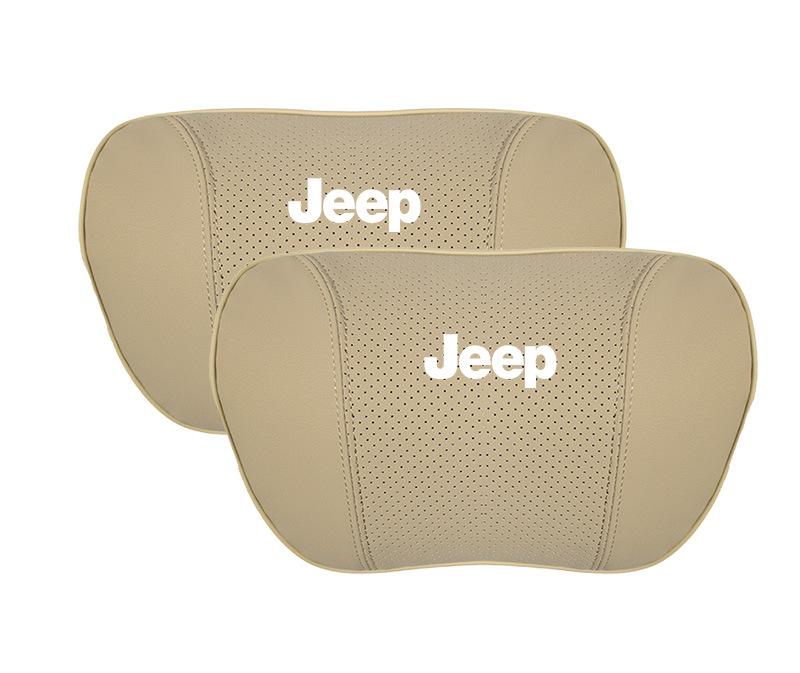 Suitable For Jeep Car Seat Headrest Lumbar Pillow Off-White