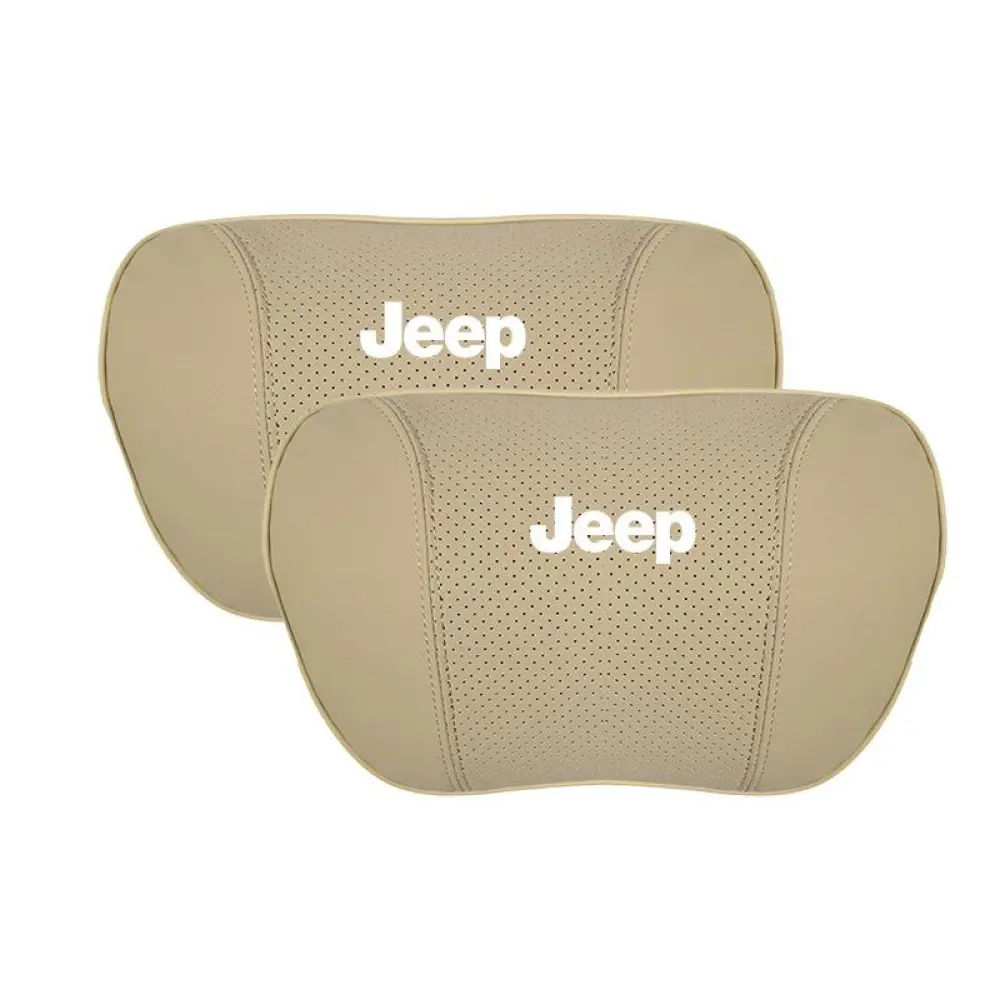 Suitable For Jeep Car Seat Headrest Lumbar Pillow Off-White