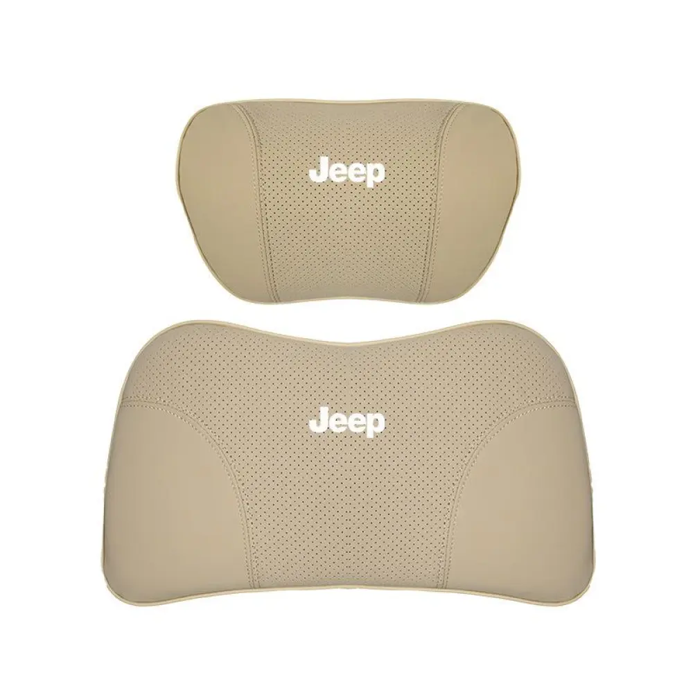 Suitable For Jeep Car Seat Headrest Lumbar Pillow Off-White