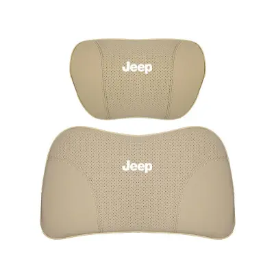 Suitable For Jeep Car Seat Headrest Lumbar Pillow Off-White 01