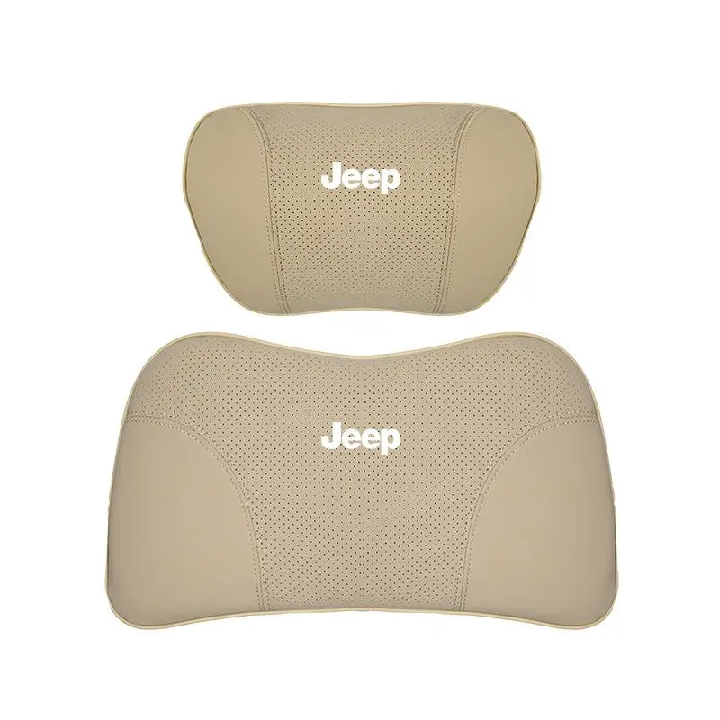 Suitable For Jeep Car Seat Headrest Lumbar Pillow Off-White