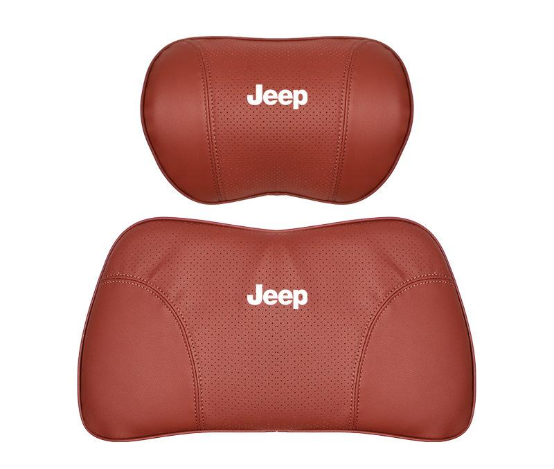 Suitable For Jeep Car Seat Headrest Lumbar Pillow Red