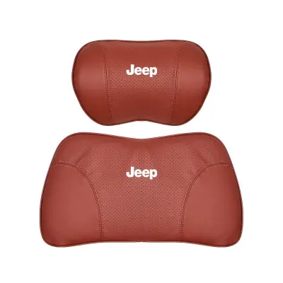 Suitable For Jeep Car Seat Headrest Lumbar Pillow Red 01