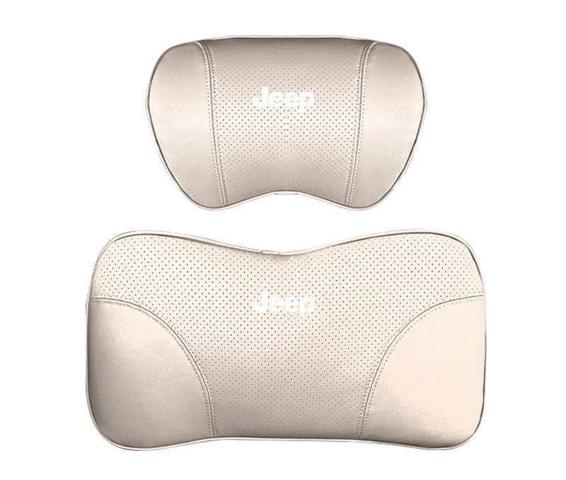 Suitable For Jeep Car Seat Headrest Lumbar Pillow White