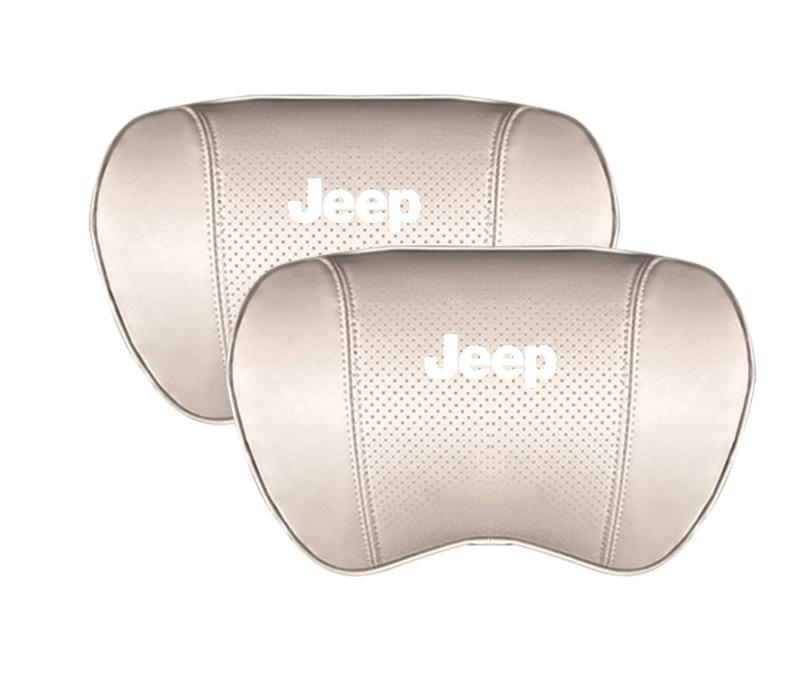 Suitable For Jeep Car Seat Headrest Lumbar Pillow White