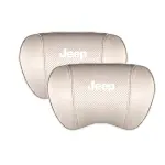 Suitable For Jeep Car Seat Headrest Lumbar Pillow White