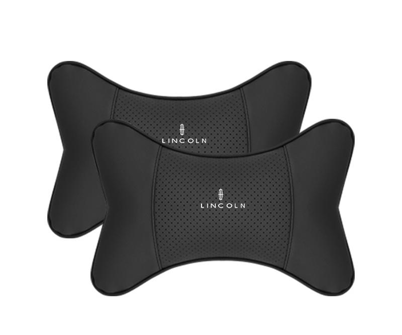 Suitable For Lincoln Car Seat Headrest Lumbar Pillow Black