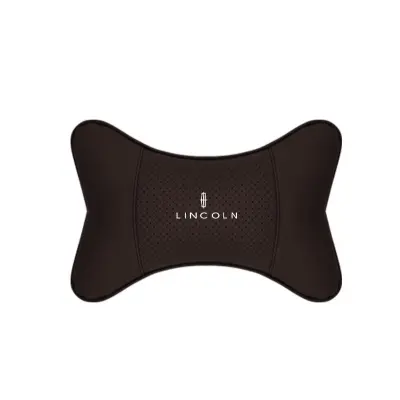 Suitable For Lincoln Car Seat Headrest Lumbar Pillow Mocha Brown 02