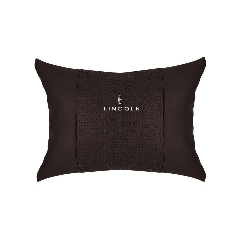 Suitable For Lincoln Car Seat Headrest Lumbar Pillow Mocha Brown