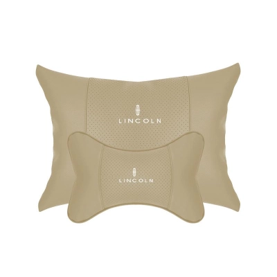 Suitable For Lincoln Car Seat Headrest Lumbar Pillow Off-White 01