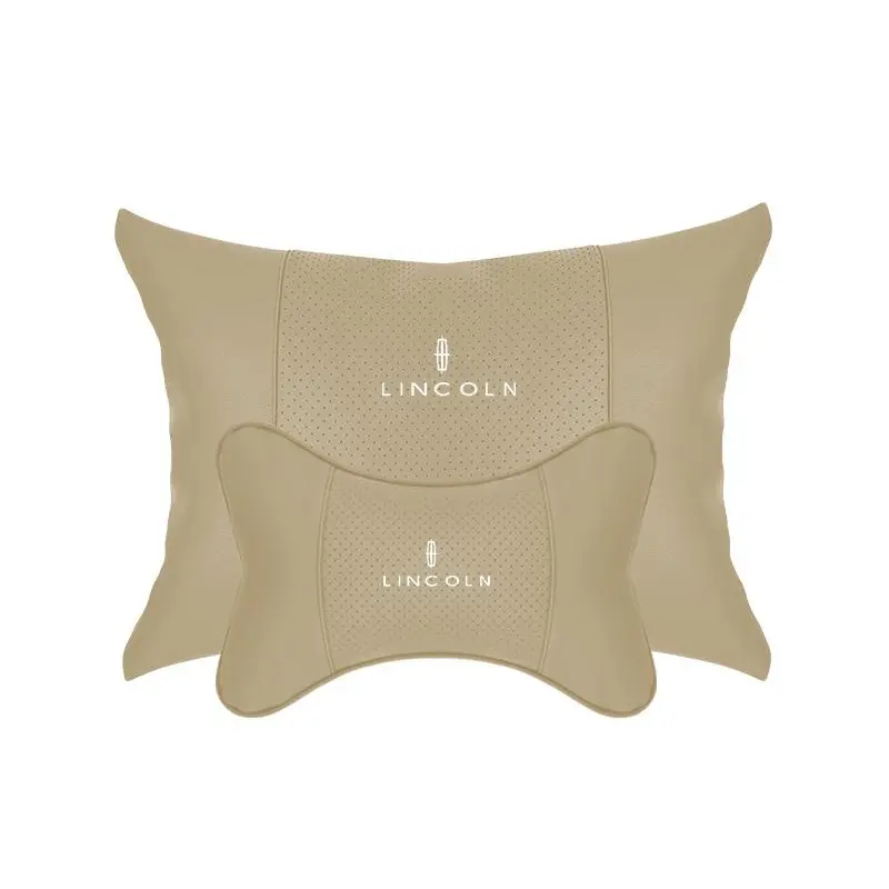 Suitable For Lincoln Car Seat Headrest Lumbar Pillow Off-White