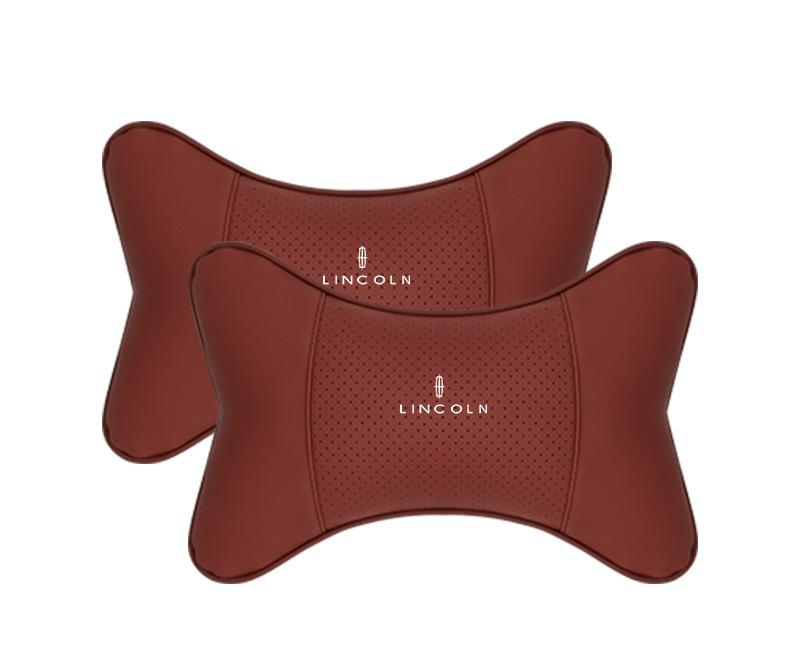 Suitable For Lincoln Car Seat Headrest Lumbar Pillow Wine Red