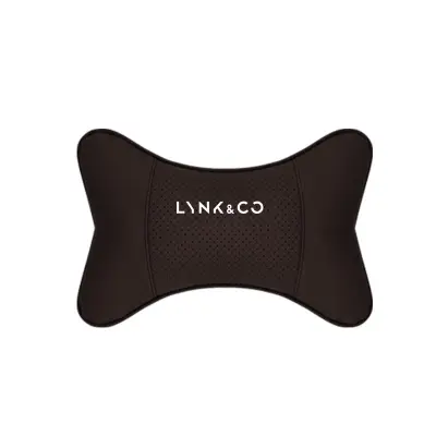 Suitable For Lynk & Co Car Seat Headrest And Lumbar Pillow Mocha Brown 02