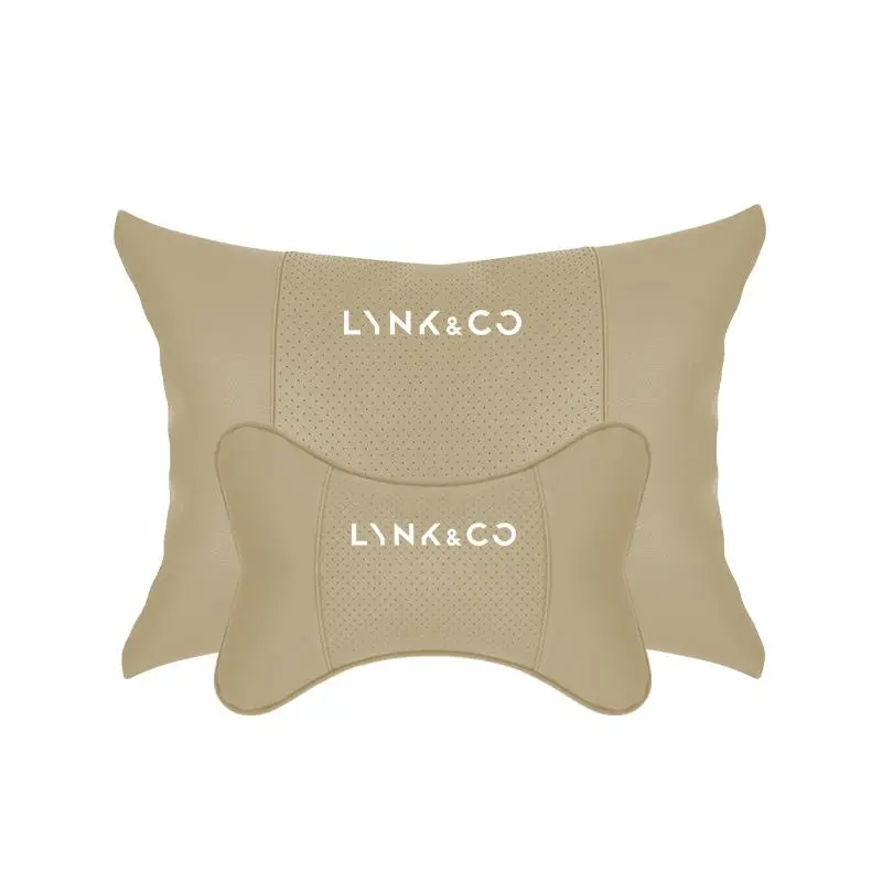 Suitable For Lynk & Co Car Seat Headrest And Lumbar Pillow Off-White