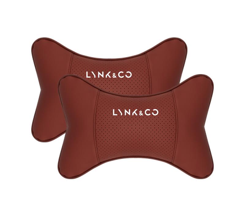 Suitable For Lynk & Co Car Seat Headrest And Lumbar Pillow Wine Red