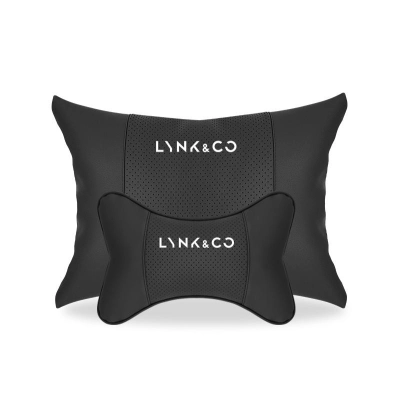 Suitable For Lynk & Co Car Seat Headrest Lumbar Pillow Black 01
