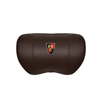 Suitable For Roewe Car Nappa Memory Foam Seat Headrest Lumbar Pillow Brown 02