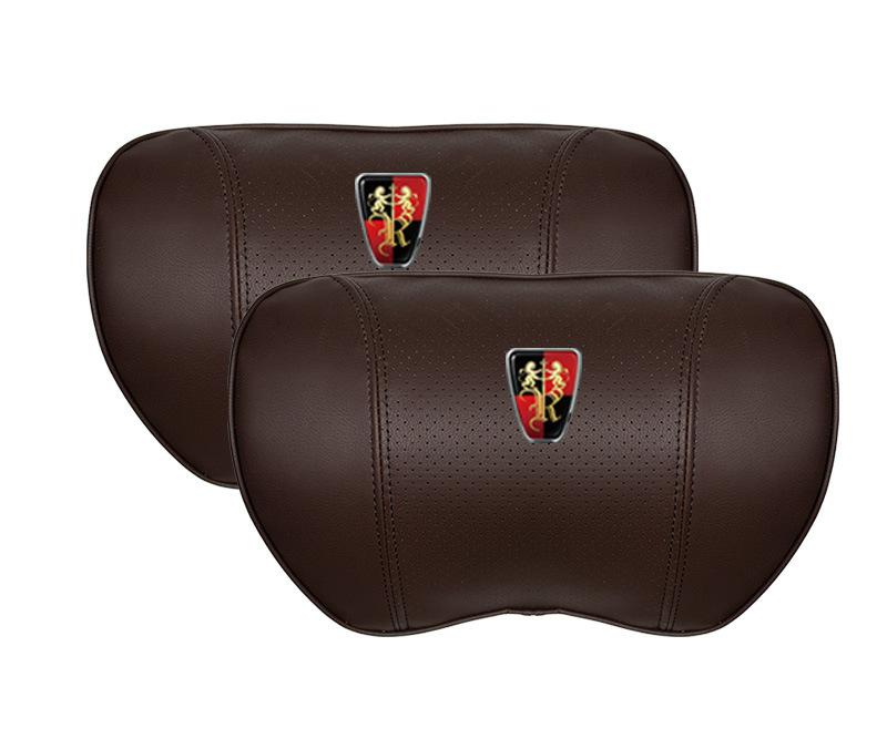 Suitable For Roewe Car Nappa Memory Foam Seat Headrest Lumbar Pillow Brown